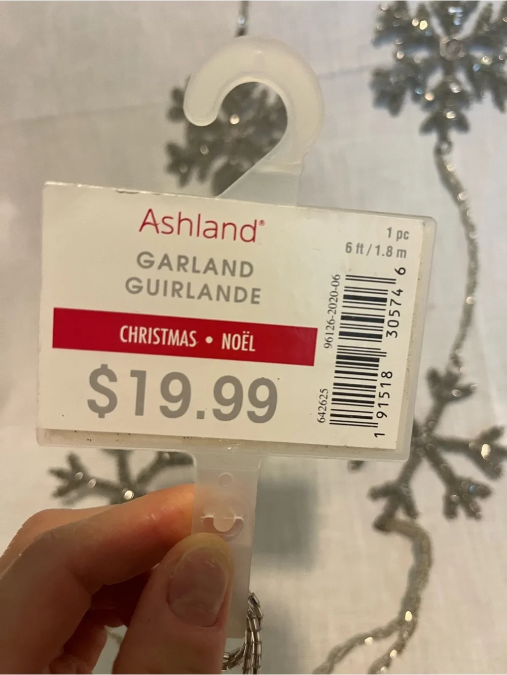 Ashland Silver Glitter Snowflake Garland